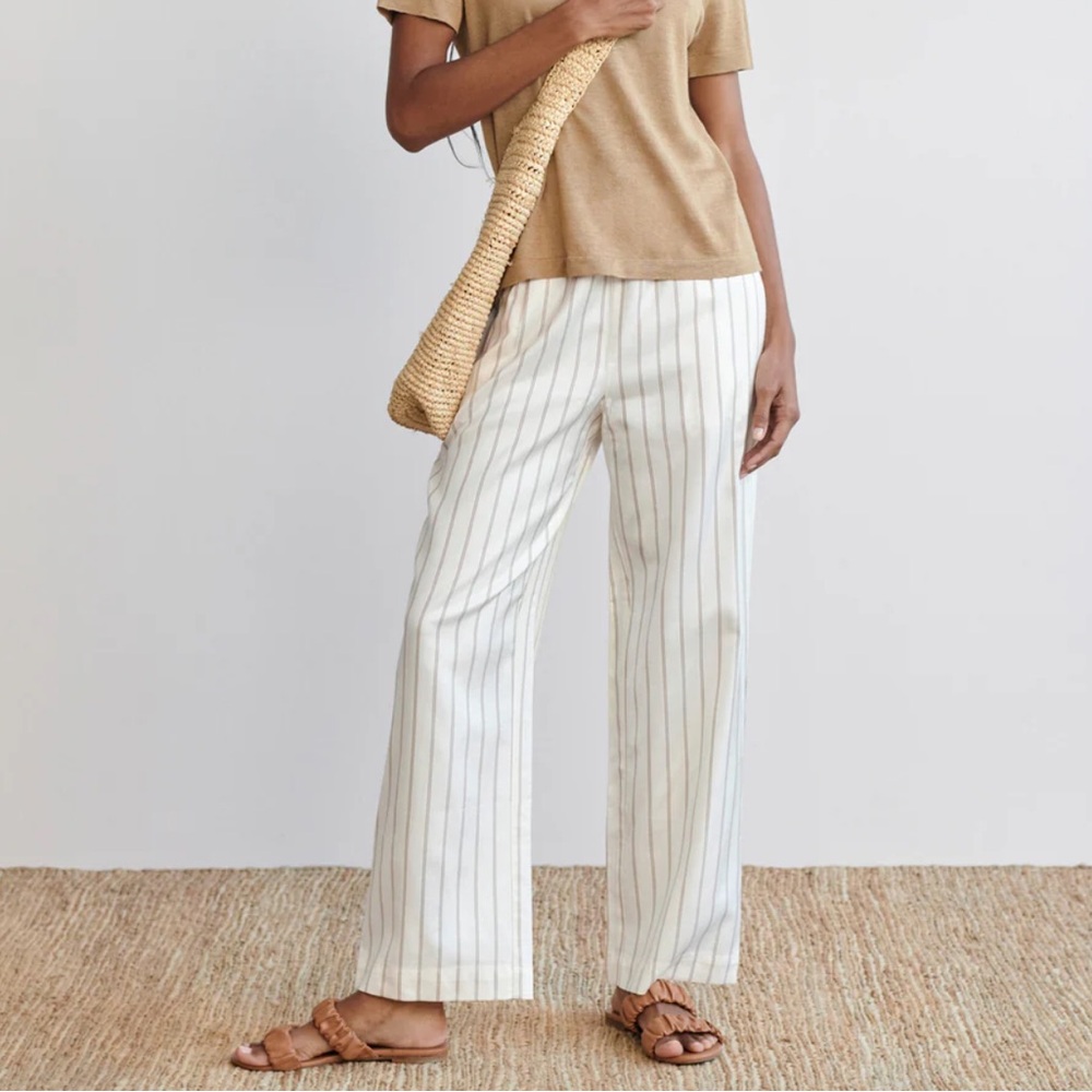 Jenni Kayne White Striped Pants